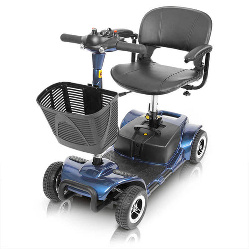 4 Wheel Mobility Scooter - Electric Powered with Seat for Seniors - Blue Sapphire - 4-wheel-mobility-scooter