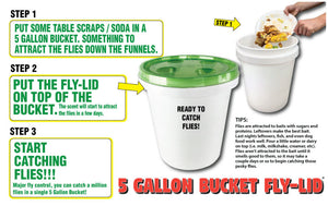 12 PACK – 5 Gallon Bucket Fly-Condo™- Turn any 5 gallon bucket into a Fly Trap
