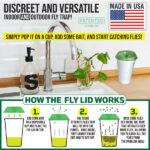 Fly Lid Combo- Indoor Outdoor Eco Friendly Fly Control Pack – Includes (6) Fly-Lids for Disposable Cups and (2) 5 Gallon Bucket Fly-Condo™ Lids.