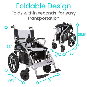 Compact Power Wheelchair - Foldable Long Range Transport Aid - folding-power-wheelchair