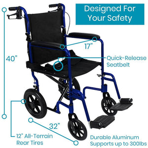 Transport Wheelchair - Red - transport-wheelchair