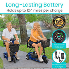 Load image into Gallery viewer, 3 Wheel Mobility Scooter - Electric Long Range Powered Wheelchair - Ruby Red - 3-wheel-mobility-scooter