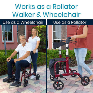 Wheelchair Rollator - Blue - rollator-walker-with-seat
