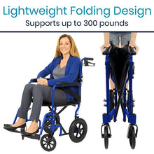 Load image into Gallery viewer, Transport Wheelchair - Blue