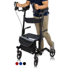 Load image into Gallery viewer, Upright Rollator - Walker with Foldable Transport Seat - Red - upright-walker