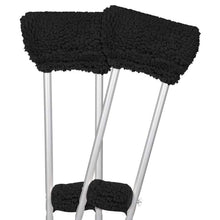 Load image into Gallery viewer, Sheepskin crutch pads black