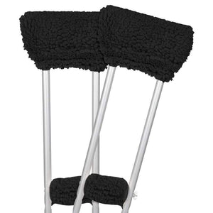 Sheepskin crutch pads black