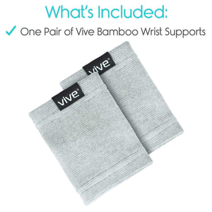 Black bamboo wrist compression sleeve by Vive 